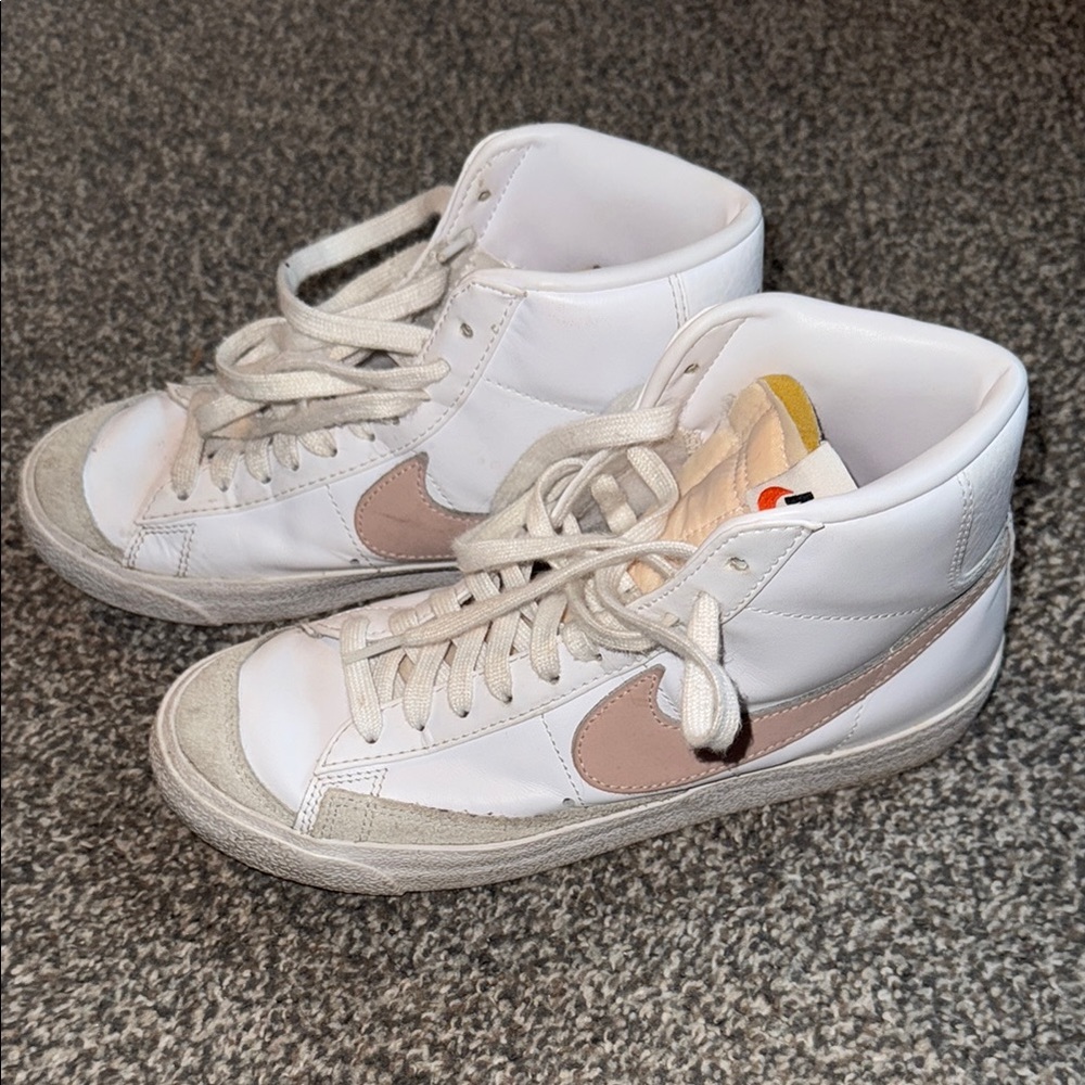 Nike White and Pink Blazers